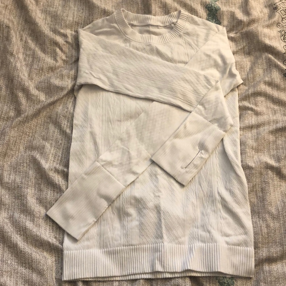 Lululemon White Long Sleeved Top